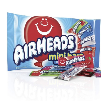 Airheads Candy Variety Bag, Individually Wrapped Assorted Fruit Mini Bars, 12 oz (Pack of 4) 