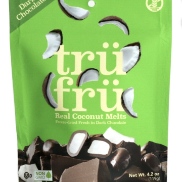Tru Fru Real Coconut Melts Hyper-Dried Fresh in Dark Chocolate, 4.2 Ounce Bag pack of 2 
