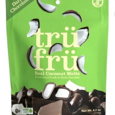 Tru Fru Real Coconut Melts Hyper-Dried Fresh in Dark Chocolate, 4.2 Ounce Bag pack of 2 
